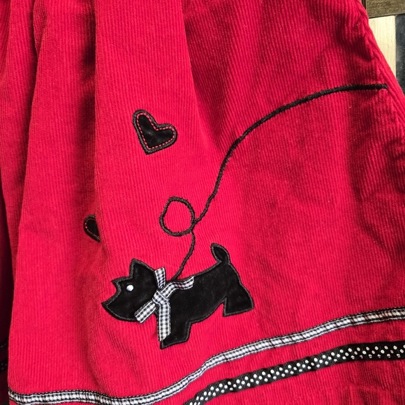 Scottie Red Corduroy Dress - Picture 3 of 5